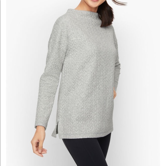 talbots quilted shimmer pullover